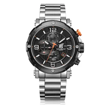 Alta calidad de Lujo de la marca T5 banda de acero Hombre diseñador de Cuarzo Cronógrafo Impermeable Relojes para Hombre relojes de Pulsera Reloj deportivo