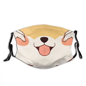 Lindo Doggo! Mascarilla Para La Protección De Anime Lindo Shiba Inu Perro Adulte Mascarilla Con Filtros