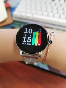 Hombres Nuevo Reloj Inteligente de la Pantalla a Color OLED Smartwatch de las Mujeres de la Moda de Acero Lleno de Fitness Tracker Monitor de Ritmo Cardíaco relojes de Pulsera de 2019
