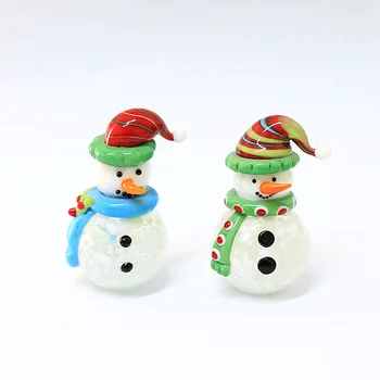 Hechos a mano de Cristal de murano muñeco de nieve de la Estatuilla de Arte en Miniatura de Santa Claus Coleccionables de Cumpleaños de Navidad Hermosos Regalos de Decoración para el Hogar de Adorno