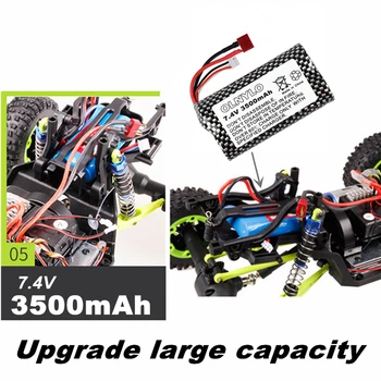 Actualización 18650 batería de 7.4 V 3500mAh Batería Lipo 2S Para Q46 Wltoys 10428 /12428/12423 batería para coches de RC juguetes de piezas de Accesorios de la batería