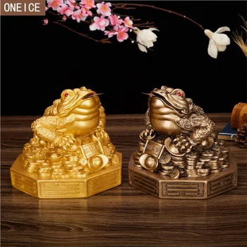 Arte moderno sapo escultura de resina Feng Shui animal de la decoración del hogar accesorios regalos de empresa sapo de la Estatua de la artesanía