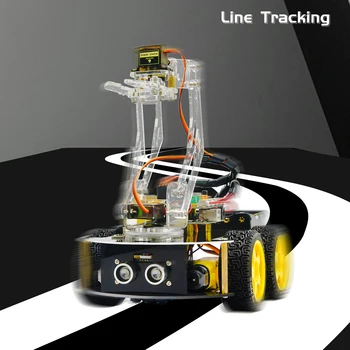 Keyestudio 4WD Brazo Mecánico Robot Smart Auto para Arduino Robot /Soporte de Android &IOS