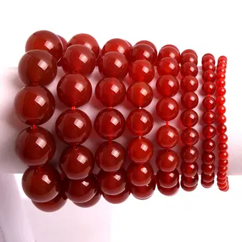 Rojo Natural Ágatas Pulsera de Piedra Natural de la Pulsera: 4 mm A 12 mm de DIY de la Joyería de la Pulsera De Regalo Para las Mujeres el Envío Libre