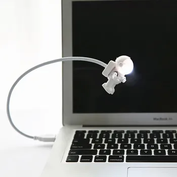 Estilo fresco Astronauta Astronauta USB LED Lámpara Ajustable gadgets inteligentes Para PC de la Computadora de Escritorio de la Luz de la Oficina de Gadgets USB