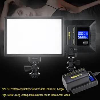 Nueva NP-F750 NP-F770 NPF770 NPF750 Batería+LCD Cargador USB para Luz de Vídeo LED Yongnuo Godox YN300Air II YN300 III YN600 L132T
