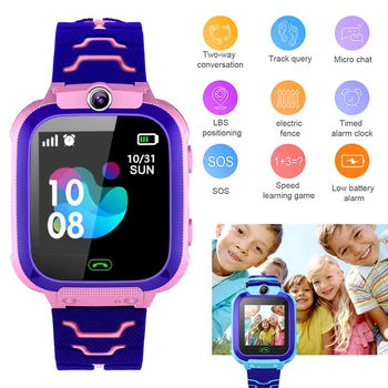 Caliente de las Ventas Impermeable Q12 Reloj Inteligente Multifunción Niños Digital reloj de Pulsera de Bebé de Teléfono del Reloj Para IOS, Android Niños de Juguete de Regalo