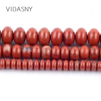 La Piedra Natural Rojo Jaspers Beads Para la Fabricación de Joyas 4 6 8 mm de Abacus Espaciador Suelta Perlas de Diy Collar Pulsera de 15