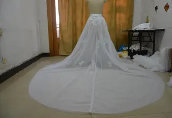 Accesorio de la boda de encaje de la falda con el tren desmontable falda de Tul sobre la falda, extraíble tren para el vestido de boda, maxi falda de encaje