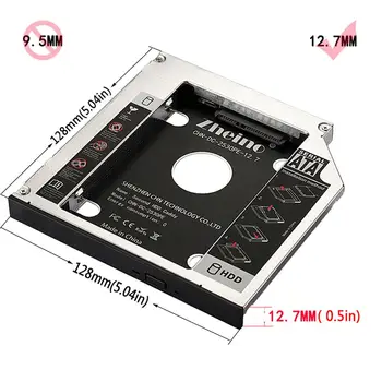 Zheino SATA3 SSD con el 12,7 mm Carrito de 60 GB 120 GB de 240GB 360GB 480GB 960GB DE 128 256 512 GB, 1 TB 2º Marco Adaptador de CD/DVD-ROM Óptico