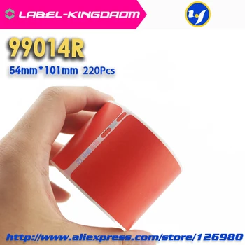 2 Rollos de Dymo 99014 Rojo Colorido Compatiable Etiqueta 54mm*101mm 220Pcs Compatible