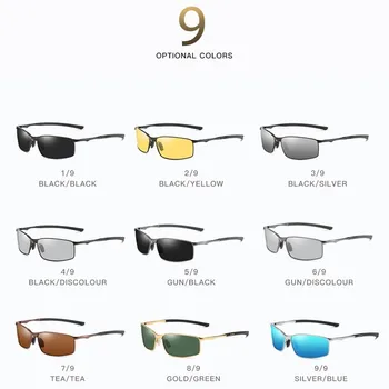 AORON Nueva Moda Fotocromáticas Polarizado Gafas de sol de los Hombres Gafas de Sol de Conducción Espejo Decoloración de Visión Nocturna Gafas UV400