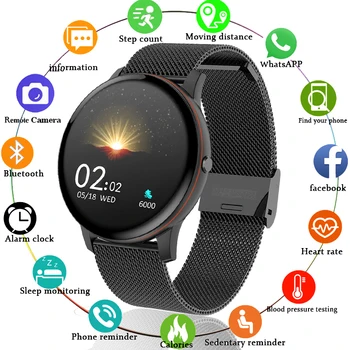 LIGE 2020 Nuevo Reloj Inteligente de los Hombres Completa de la Pantalla Táctil de Deportes Multi-Función de Reloj de Alarma de Frecuencia Cardíaca Reloj Recordatorio de Fitness Smartwatch