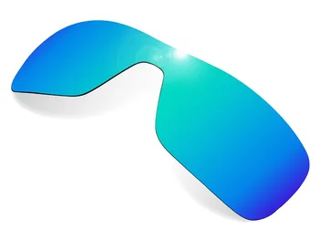 Glintbay 2 Piezas de Gafas de sol Polarizadas de Reemplazo de Lentes de Oakley de la Turbina de Rotor Rojo Fuego y Hielo Azul