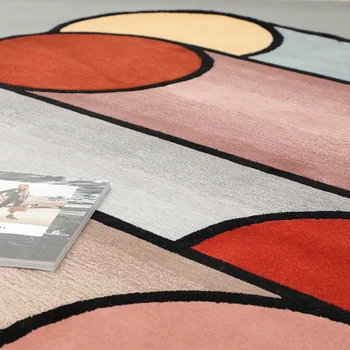 Personalidad creativa acrílico de la mano de las alfombras de la geometría de diseño Nórdico, salón de té mesa de alfombras alfombras para sala de estar