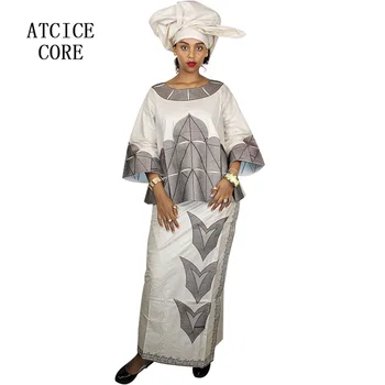 Africanos vestidos para las mujeres de ALGODÓN NUEVO de la MODA AFRICANA DEISGN BAIZN nuevos RICOS BORDADOS tradicionales africanas ropa