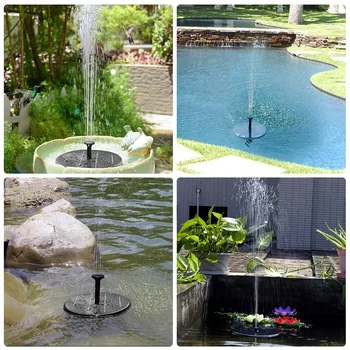 NICREW Solar Fuente de Agua Portable Libre para Aves de Baño Decoración al aire libre Accionado Fuente para Jardín Estanque de jardín