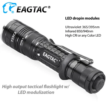 EAGTAC T25C2 1350 Lúmenes Linterna de LED Táctica de la Pistola de Montaje para la Caza Módulo Reemplazable IR UV Verde Rojo Antorcha Modo Multi