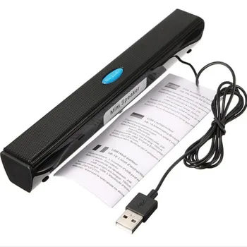 USB 2.0 Estéreo Inalámbrico y por Cable Mini Barra de sonido del Altavoz Potente Altavoz Reproductor de Música De Escritorio del Ordenador Portátil de la PC