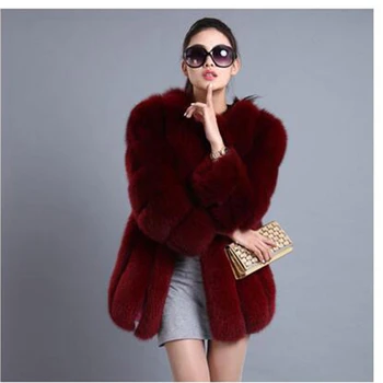 Faux fur coat mujeres 2019 invierno versión coreana M-3XL talla plus blanco, rosa, púrpura manga larga temperamento de piel Sintética chaqueta JD392