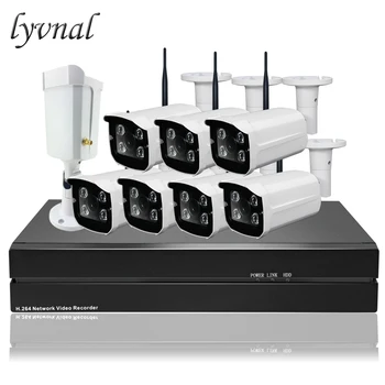 LYVNAL 8ch sistema WiFi, kit h.265 2mp cámara ip kit de sony 1080p cámara de Vigilancia inalámbrica del p2p onvif 8ch de 5mp nvr kit con 2 tb