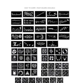 108Pcs/un libro de Color de Dibujo de Tatuaje de Henna Plantilla Mehendi Aerógrafo de la Plantilla del Tatuaje del Brillo Temporal del Cuerpo de la Pintura, el Arte y Diseño