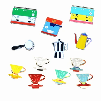 Envío gratis 12pcs/ lote de la moda accesorios de la joyería de diseño nuevo esmalte de ocio filtro de la taza de café insignia broche pin
