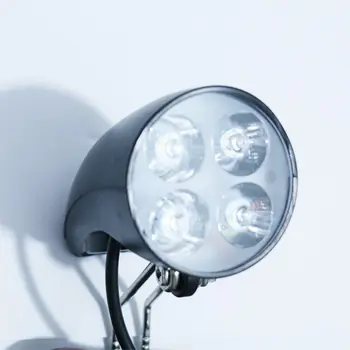 36V 48V eBike Luz Scooter Lámpara de Bicicleta Eléctrica de 4 LED Faro Delantero Ultra-Brillante Proyector con Cuerno