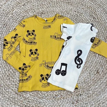 2020 MR Nueva temporada Otoño Invierno Niños Camisetas para Niñas y Niños, la Música Marca de Impresión de Manga Larga Camisetas de Bebé Niño de Algodón Tops Ropa