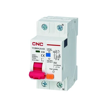 CNC 230V 50/60 HZ RCBO MCB 30mA Residual Interruptor de Circuito de Corriente Con exceso de Corriente Y Protección contra Fugas de 6/10/16/20/25/32/40 Un