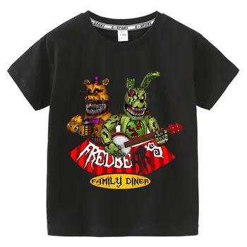 Algodón T camisa de los Niños de Cinco Noches En Freddy de la Historieta Divertida camiseta de los Niños De 5 Freddys Ropa de Bebé Niños Niñas de Verano de Manga Corta