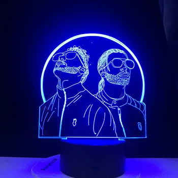 Francés Grupo de Rap PNL 3d Luz de Noche Led que cambia de Color lámpara de Noche Dormitorio Iluminación para los Fans Sorpresa Regalos Dropship Servicio Rápido