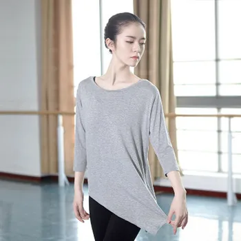 Verano Modal Manga Larga Danza Moderna Camiseta de Ballet Profesional Tops para las Mujeres de la sala de Baile de Yoga Tango Desgaste
