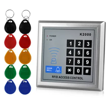 125KHz/13.56 MHz RFID de Acceso Independiente de la Junta de Control con 10 Mifare keyfobs EM Lector de Tarjetas de la Cerradura de la Puerta De Entrada de Seguridad del Sistema