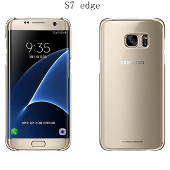 Para Samsung Galaxy S7 S7 borde de Caso de la Cubierta Trasera Transparente Duro de la PC a prueba de Golpes 360 Lindo de Lujo Completa de la funda Protectora de Oro Negro Azul