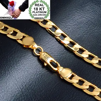 OMHXZJ Mayorista de la Personalidad de la Moda Unisex Parte del Regalo de Boda de Oro de 10MM Figaro Cadena de 18 quilates de Oro Collar de Cadena NC156
