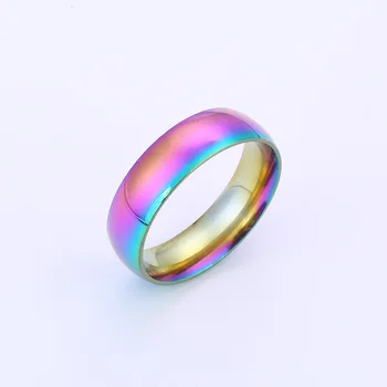 Dentro y fuera de arco de acero de titanio anillo de acero inoxidable simple par de anillo de tocar la vida de anillo anillo wahah