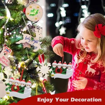 Behogar 2020 Adorno de Navidad Decoración del Árbol de Navidad de Resina Personalizadas de la Familia, de 4 de Navidad Colgante de Navidad Regalos de Santa
