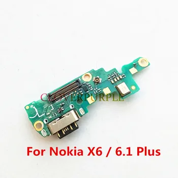 1x Original Micro USB Puerto de Carga Flex Cable Con Micrófono Para Nokia X6/6.1 Además de Conector Dock de la Junta de