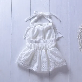 2020 Verano Bebé Mameluco Vestido De Encaje Blanco De La Flor De Pequeño Ángel De Las Niñas De Bebé De Manga Larga Trajes De Ropa De Bebé Trajes