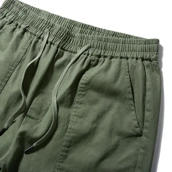 Plus Tamaño 5XL 6XL de la Marca de los Hombres Pantalones Casuales de Algodón de Moda Casual Elástico en la Cintura Multi-bolsillo de Pantalones Pantalones Masculinos de color Caqui Verde