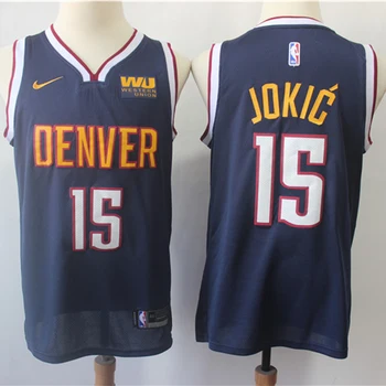 De la NBA de los Hombres de los Denver Nuggets #15 Nikola Jokic de Baloncesto 2019-20 Ciudad de Edición Auténtica Swingman Jersey Cosido Camisetas de Malla