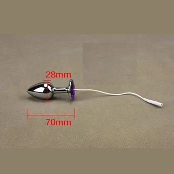 Tamaño pequeño Plug Anal Pene Anillo de Descarga Eléctrica Host y Cable electro máquina cómplice