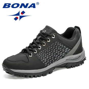 BUENA 202 Nuevos Diseñadores de Deportes Zapatos de Senderismo de los Hombres Transpirable Escalada de Montaña Calzado Hombre Zapatillas de Trekking Clásico Casual Botas