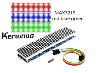 MAX7219 rojo azul verde MAX7219 de la matriz de punto del módulo microcontrolador del módulo 4 en una pantalla 5P Línea