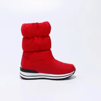 Nuevo Invierno de las Mujeres botas de nieve mujer Engrosamiento de algodón botas de media Plana de algodón zapatos de invierno Impermeable botas de nieve zapatos de niña