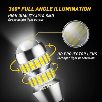 AUXITO 2X Sin Hyper Flash W16W T15 Bombillas de LED de 54 4014SMD 912 921 LED de la Lámpara de Copia de seguridad Para BMW E60 F10 E39 F11 E23 E32 X5 E53 E70 F15