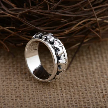 S925 anillo de plata archaize proceso nuevo anillo de elefante Tailandés de plata de mayoreo nuevos regalos