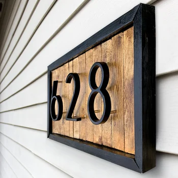 12cm Grande 3D Moderno el Número de la Casa de la Puerta Dirección de la Casa de Números de Número de la Casa Digital de Puerta al aire libre Placas de señalización de 5 Pulgadas. #3 Negro