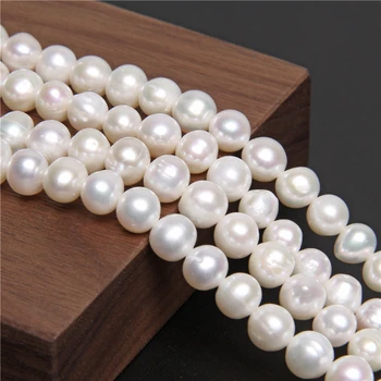 7-8MM de agua Dulce Natural de la Perla Perlas Irregulares Arroz en Forma de perlas Perlas Para la Joyería de BRICOLAJE Pulsera Collar Aretes de 14